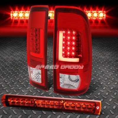 ХРОМИРОВАННЫЙ ЗАДНИЙ ФОНАРЬ С КРАСНОЙ ЛИНЗОЙ И 3D-СВЕТОДИОДОМ L-ОБРАЗНОЙ ФОРМЫ + ТРЕТИЙ СТОП-СИГНАЛ ДЛЯ 97-03 F150/F250