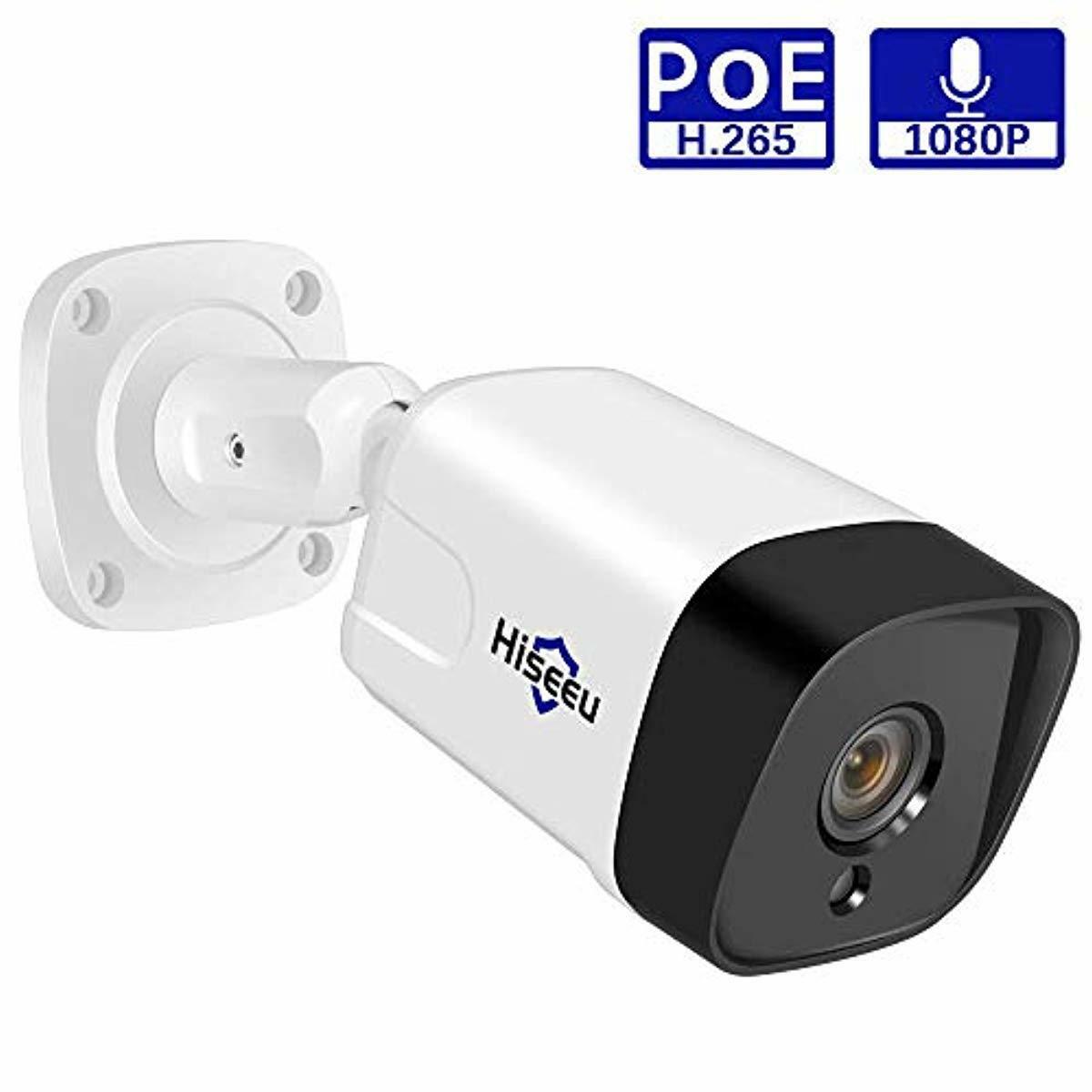 1080P PoE IP Camera with Audio,Hisee Outdoor/Indoor Security Camera