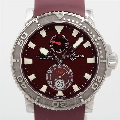 Ulysse Nardin Marine Diver 263-33-3/95 Titanium Burgundy Dial Papers