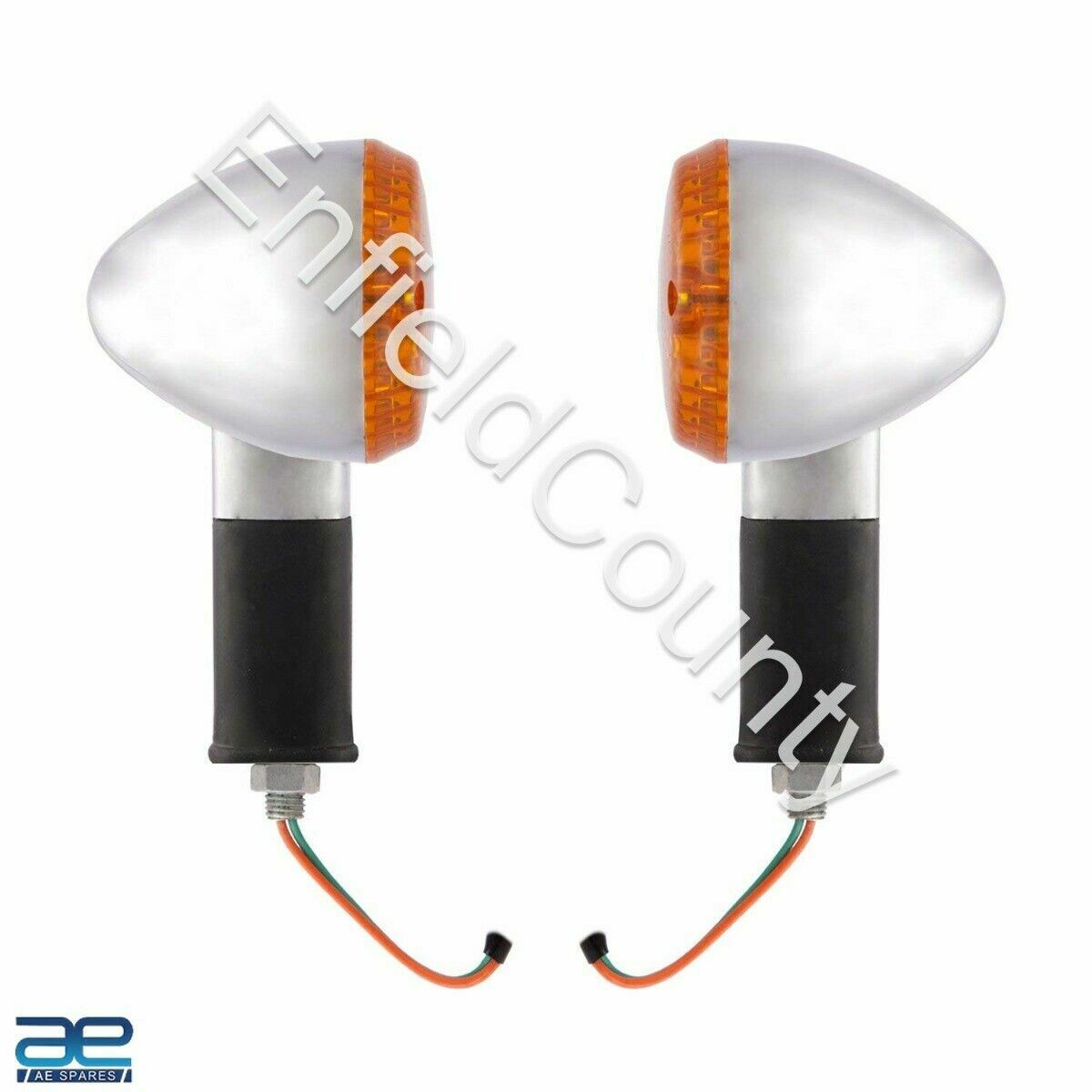 FOR ROYAL ENFIELD CLASSIC 350 500CC CHROME HEADLIGHT HEADLAMP+ INDICATOR SET  
