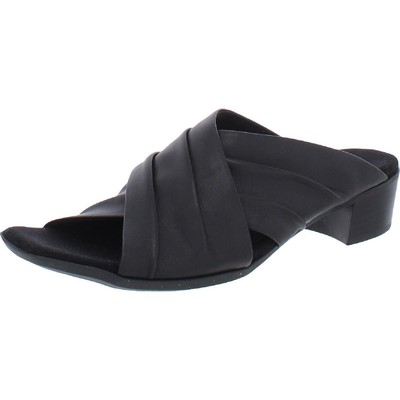 Черные кожаные шлепанцы Munro Womens Lee 9.5 Narrow (SS) BHFO 8473