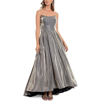 

Женское вечернее платье металлик без бретелек Betsy - Adam  BHFO 3606, Gold silver