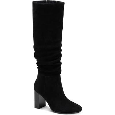 

INC Женские черные кожаные сапоги до колена Valdal 9.5 Medium (B,M) BHFO 2938, Black suede
