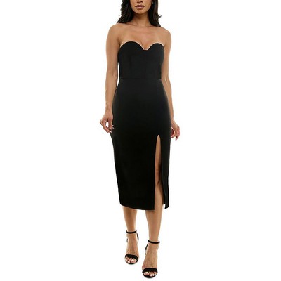 Женское черное миди-платье для коктейлей и вечеринок Emerald Sundae Juniors M BHFO 7996