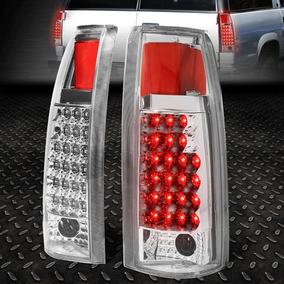 FOR CHEVY/GMC C/K SILVERADO/CHEYENNE/SIERRA CHROME CLEAR LED TAIL LIGHTS LAMPS