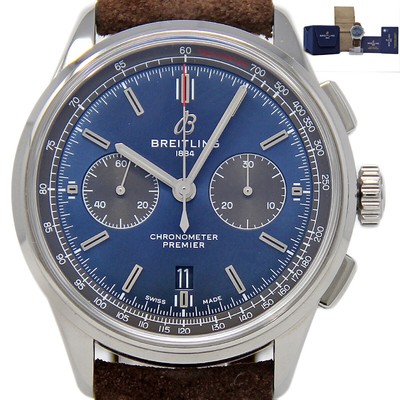 Breitling New Premier B01 AB0118 Chronograph Steel Leather '22 B/P/FACTWTY#BR156