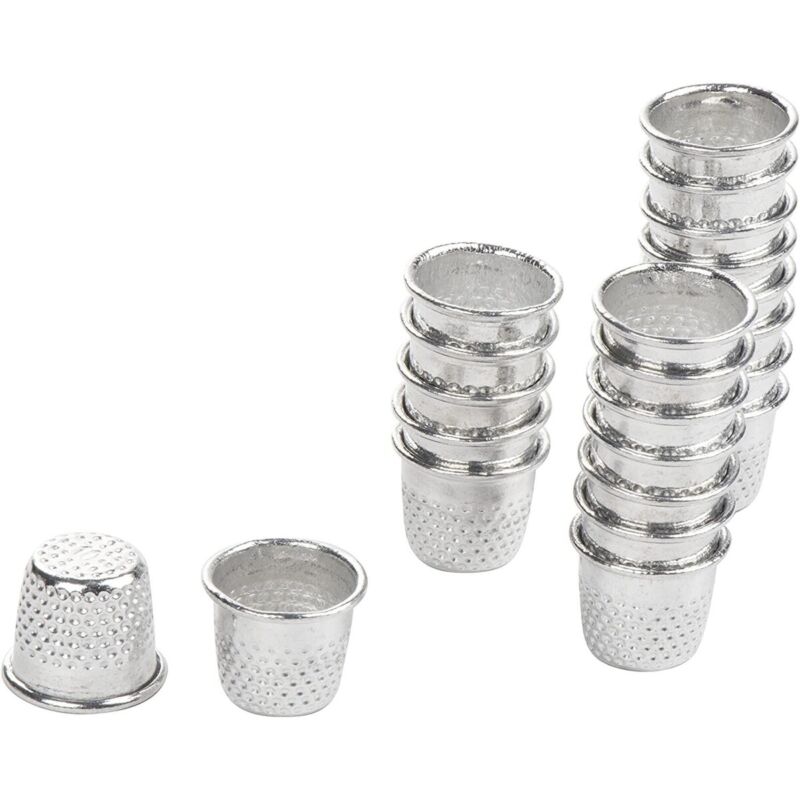 100x Metal Finger Protectors Sewing Thimbles Needle Shields Quilting Needlework