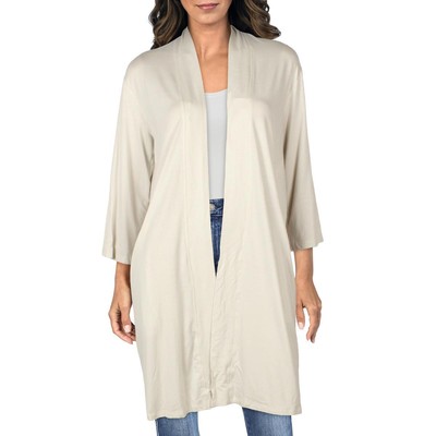 Женский бежевый кардиган-пыльник Eileen Fisher из ткани Тенсел с открытой передней частью S BHFO 6451