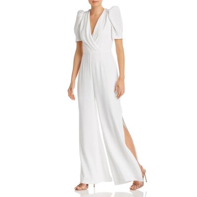 

Женский белый комбинезон с защипами ML Monique Lhuillier  BHFO 0739