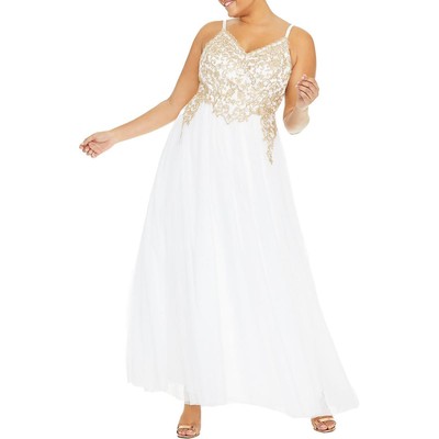 TLC Скажет Да выпускному женскому вечернему платью цвета слоновой кости Gown Plus 22W BHFO 0445