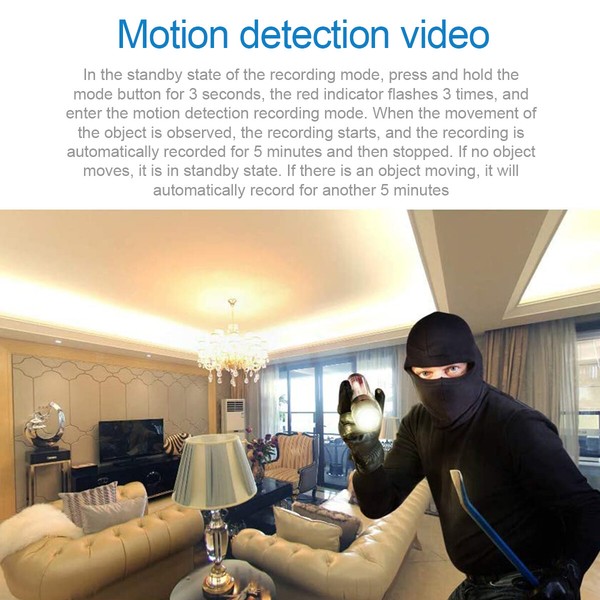 Mini Hidden Spy Camera Home Security 1080P HD Night Vision Motion Nanny Cam DVR - Image 5