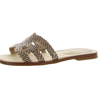

Sam Edelman Womens Bay 21 Tan Slide Sandals Shoes 7.5 Medium (B,M) BHFO 4366, Natural black
