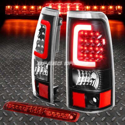 ЧЕРНЫЙ КОРПУС ПРОЗРАЧНОГО 3D СВЕТОДИОДНОГО ЗАДНЕГО ФОНАРЯ + 3-Й ГРУЗОВОЙ СТОП-СИГНАЛ ДЛЯ 03-07 SILVERADO