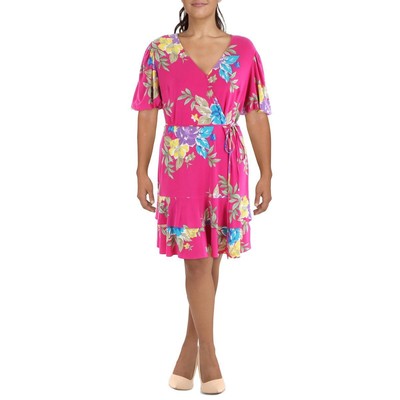 Женское розовое дневное платье-сорочка с цветочным принтом Lauren Ralph Lauren 12 BHFO 9121