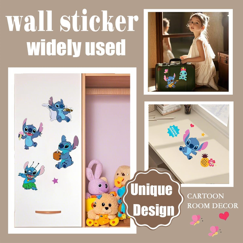 Stitch wall sticker, Removable Peel and Stick Suitable for Living Room, Smooth W