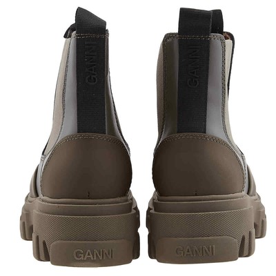 Pre-owned Ganni Kalamata Cleated Low Chelsea Boots In Check Description