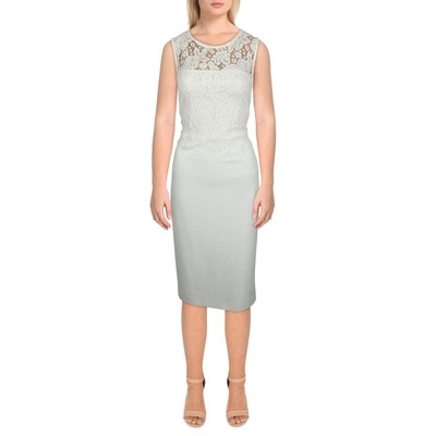 

Женское белое кружевное платье миди Calvin Klein для коктейлей и вечеринок  BHFO 4104, Белый