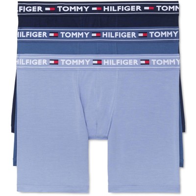 

Мужские синие трусы-боксеры Tommy Hilfiger из 3 комплектов мягкого нижнего белья  BHFO 7494, Blue ice