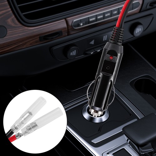 2Pcs Fused Male Car Cigarette Lighter Socket Plug Connector Cable Leads 12V~24V