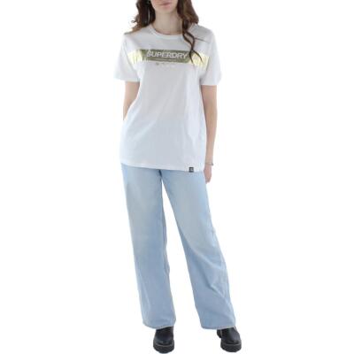 

Женская белая футболка из хлопка с фольгой Superdry Top  BHFO 0114, Белый