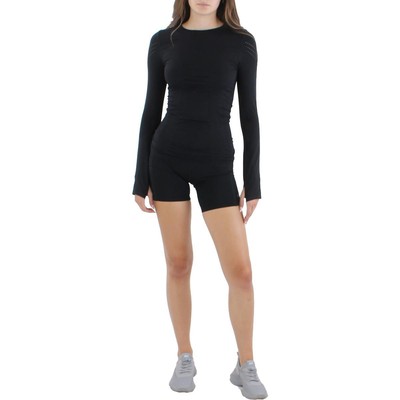

Женская черная перфорированная футболка с круглым вырезом Blanc Noir  BHFO 3178, Черный