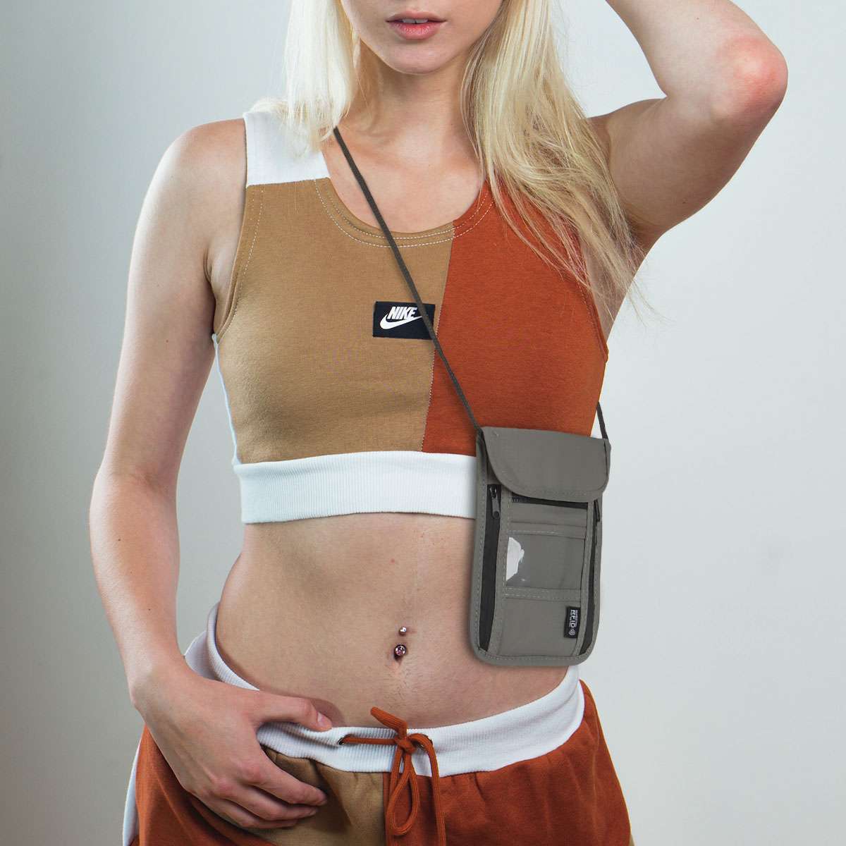 RFID Blocking Passport Holder  Neck Travel Wallet Bag Security Pouch Anti-Theft