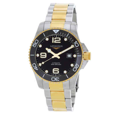Мужские часы Longines HydroConquest с автоматическим черным циферблатом L37823567