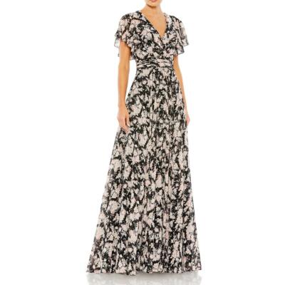 

Mac Duggal Женское черное вечернее платье макси с цветочным принтом Plus  BHFO 6849, Черный