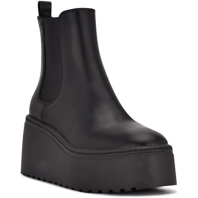 Женские ботильоны Nine West Henrita черного цвета на танкетке, размер 10, средний (B,M), BHFO 7539