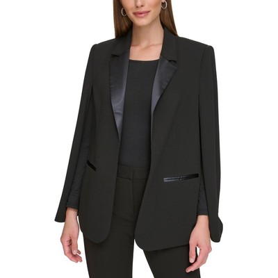 Женский блейзер DKNY с однотонным воротником и открытой передней частью Petites BHFO 2271