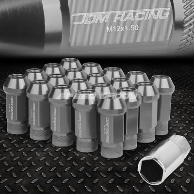 НАБОР ГАЕК JDM ИЗ ОРУЖЕЙНОГО МЕТАЛЛА С ОТКРЫТЫМ КОНЦОМ ИЗ АЛЮМИНИЯ С 20 НАКОНЕЧНИКАМИ + КЛЮЧ M12X1,5 ДИАМЕТРОМ 25 ММ/ ВЫСОТОЙ 50 ММ