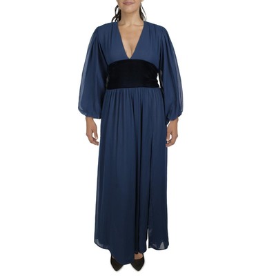 

Inspr Женское темно-синее бархатное длинное вечернее платье макси  BHFO 3824, Navy