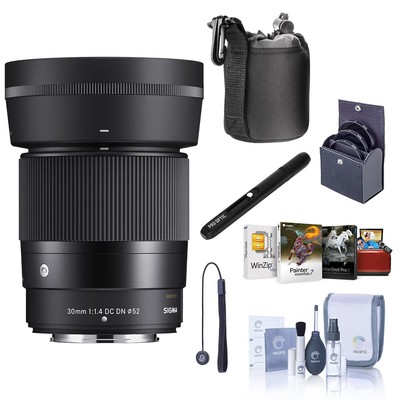 Sigma 30mm f/1.4 DC DN Contemporary Lens for Fujifilm X w/Mac Software  Acc Kit
