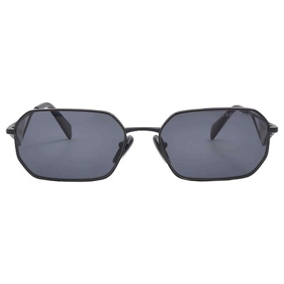 Pre-owned Prada Polarized Grey Geometric Ladies Sunglasses Pr A51s 1ab5z1 58 In Gray