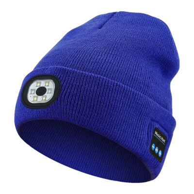 Rechargeable Wireless Bluetooth LED Hat with Music Speakers Light Beanie Warm