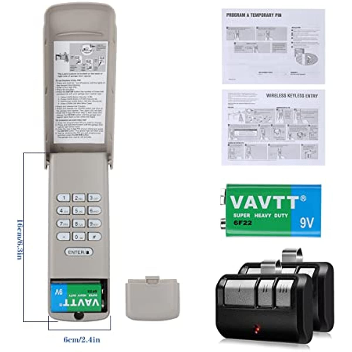 Keypad Opener 877LM 893LM 2 Visor Remote For Liftmaster Sears Garage Door