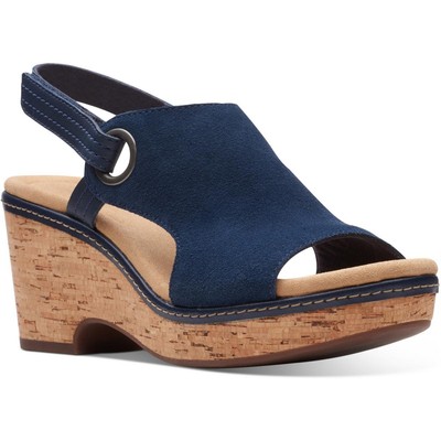 Женские сандалии на платформе Clarks Giselle Sea Navy 7.5 Medium (B,M) BHFO 4373