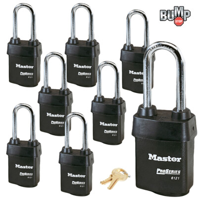 Master Lock Pro Series - (8) High Security Padlocks Keyed Alike 6121NKALJ-8