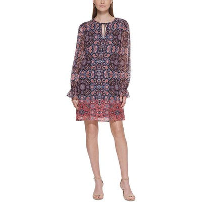 

Женское темно-синее короткое дневное мини-платье Vince Camuto в стиле бохо  BHFO 6124, Pink multi