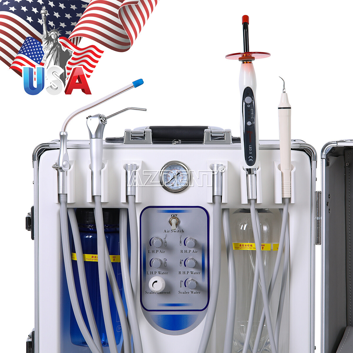 Dental Mobile Delivery Unit Air Compressor Suction System / Handpiece Kit 4Hole
