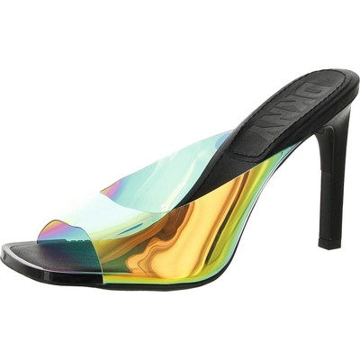 

DKNY Womens Anya Переливающиеся сандалии без шнуровки нарядные туфли без задника BHFO 7226, Gasoline vinyl multi, Anya