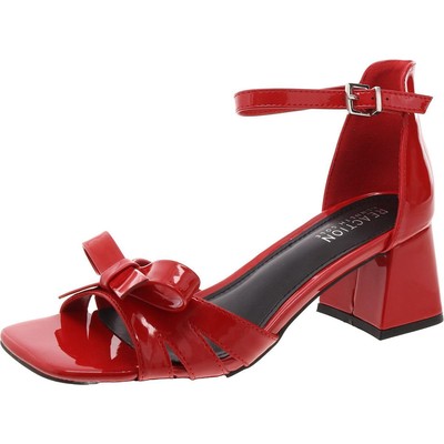 Kenneth Cole Reaction Womens Nissy Red Bow Ankle Strap 8 Medium (B,M) BHFO 5062