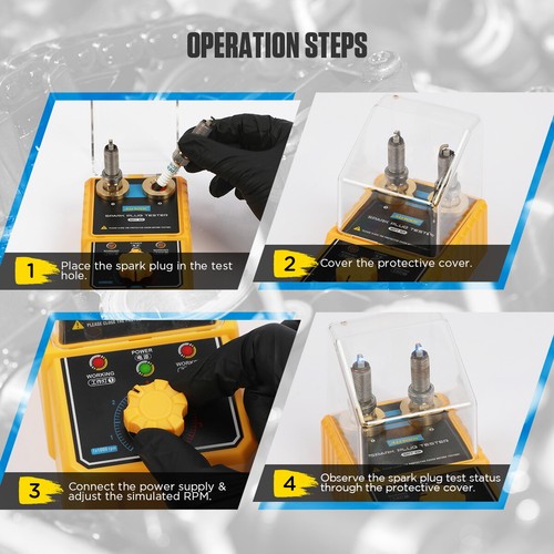 Spark Plug Tester Dual Hole Auto Engine Ignition Coil Analyzer Tester 0-6000rpm