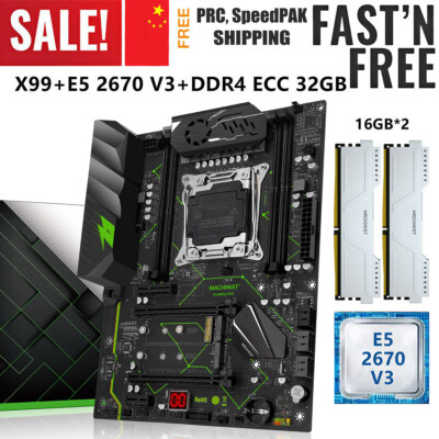 X99 MR9A PRO Motherboard LGA 2011-v3 + Xeon E5 2670 V3 32GB DDR4 M.2 Combo Kit