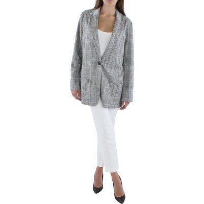 

Max Studio Womens Grey Knit Midi Blazer Jacket  BHFO 2948, Black ivory