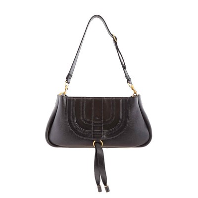 Pre-owned Chloé Chloe Black Leather Marcie Clutch Bag Chc23ss601j89001