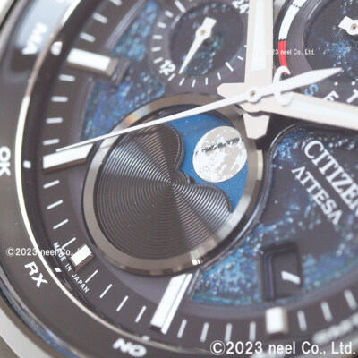 Pre-owned Citizen Attesa By1008-67l Blue Moon Phase Hakuto-r Men's Watch In Box