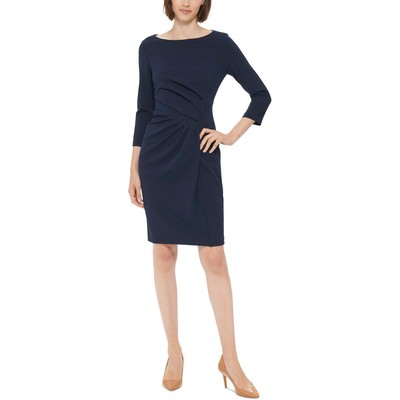 

Женское темно-синее мини-платье-футляр Calvin Klein со сборками Petites  BHFO 9381, Twilight