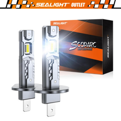 SEALIGHT 6500K S2S H1 LED Headlight 1:1 Design 24000LM Halogen Bulbs white light
