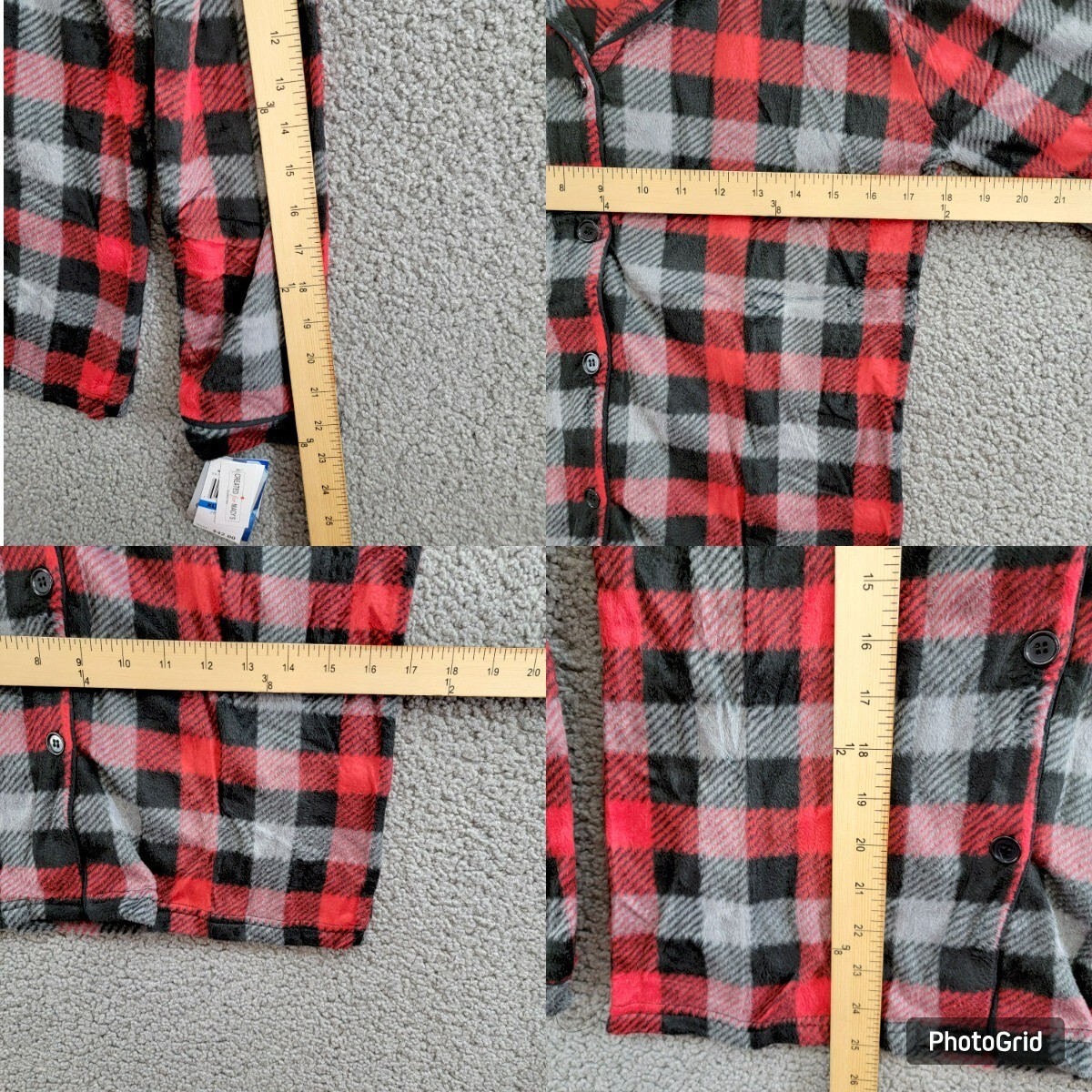 Max & Olivia Flannel Pajama Set Big Boys XL (16-18) Red Multi Plaid Button Front - Picture 11 of 22